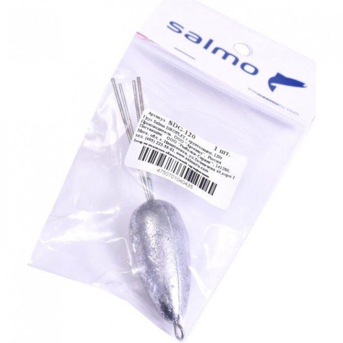 Груз SALMO Droplet с грунтозацепом 120г SDG-120 Груз SALMO Droplet с грунтозацепом 120г SDG-120