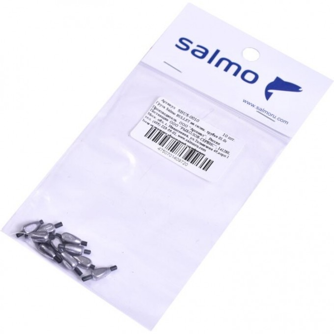 Груза SALMO Bullet на силиконовой трубке 01.0г 10шт SBUS-0010 Груза SALMO Bullet на силиконовой трубке 01.0г 10шт SBUS-0010