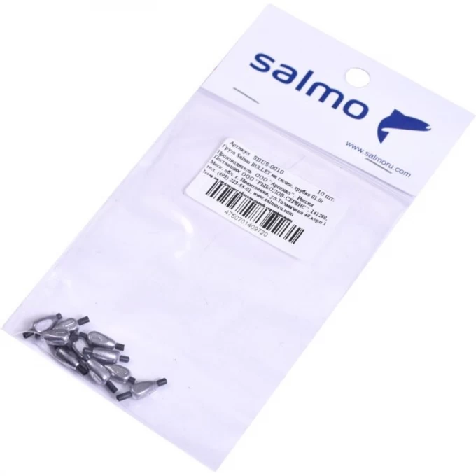 Груза SALMO Bullet на силиконовой трубке 01.0г 10шт SBUS-0010 Груза SALMO Bullet на силиконовой трубке 01.0г 10шт SBUS-0010