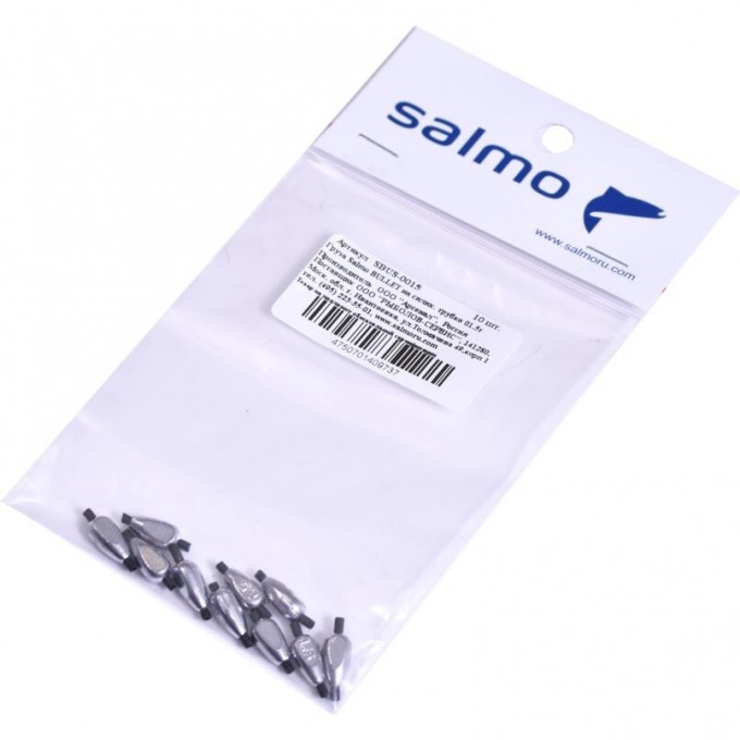 Груза SALMO Bullet на силиконовой трубке 01.5г 10шт SBUS-0015 Груза SALMO Bullet на силиконовой трубке 01.5г 10шт SBUS-0015