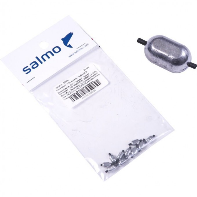 Груза SALMO Oval на силиконовой трубке 00.5г 10шт SOVS-0005 Груза SALMO Oval на силиконовой трубке 00.5г 10шт SOVS-0005
