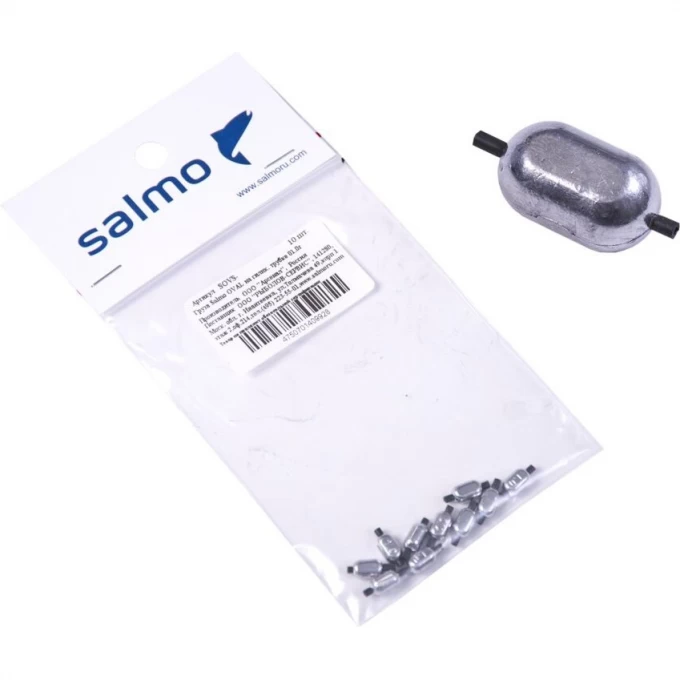 Груза SALMO Oval на силиконовой трубке 04.0г 10шт SOVS-0040 Груза SALMO Oval на силиконовой трубке 04.0г 10шт SOVS-0040