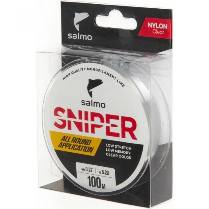 Леска монофильная SALMO Sniper Clear 100/027 4012-027 Леска монофильная SALMO Sniper Clear 100/027 4012-027