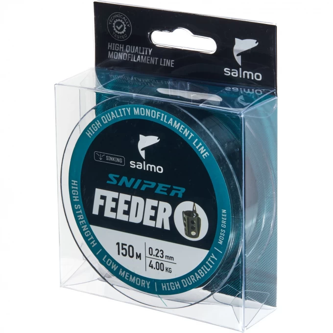 Леска монофильная SALMO SNIPER FEEDER MOSS GREEN 150/023 4020-023 Леска монофильная SALMO SNIPER FEEDER MOSS GREEN 150/023 4020-023