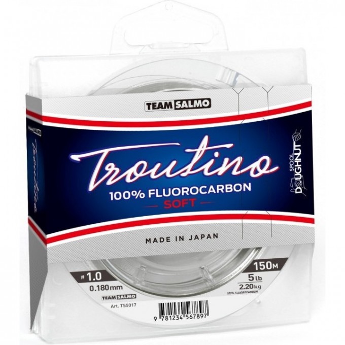 Леска монофильная Team SALMO Fluorocarbon Troutino Soft 150/023 TS5017-023 Леска монофильная Team SALMO Fluorocarbon Troutino Soft 150/023 TS5017-023