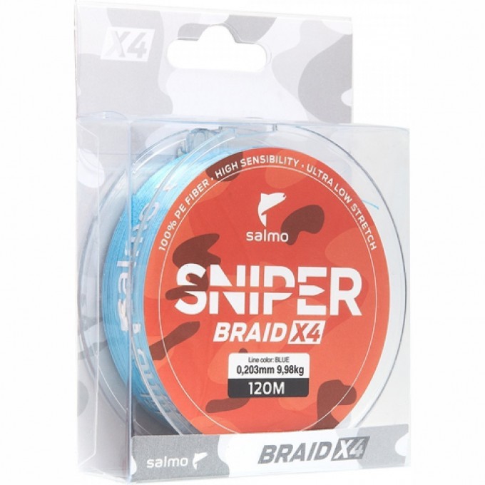 Леска плетёная SALMO Sniper Braid Blue 091/016 4927-016 Леска плетёная SALMO Sniper Braid Blue 091/016 4927-016