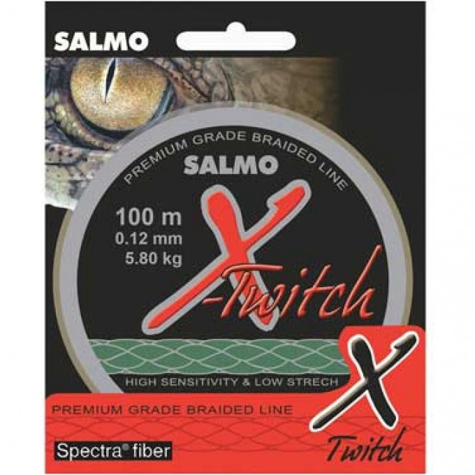 Леска плетеная SALMO X-Twitch 100/014 4906-014 Леска плетеная SALMO X-Twitch 100/014 4906-014